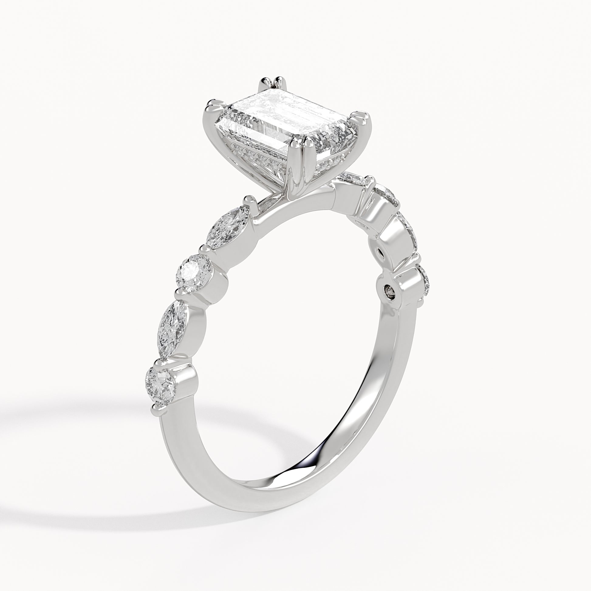 Jessica - White Gold - jessica-WG-emerald-angle