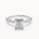 Jessica - Romantic Hidden Halo Lab Grown Diamond Engagement Ring - Emerald