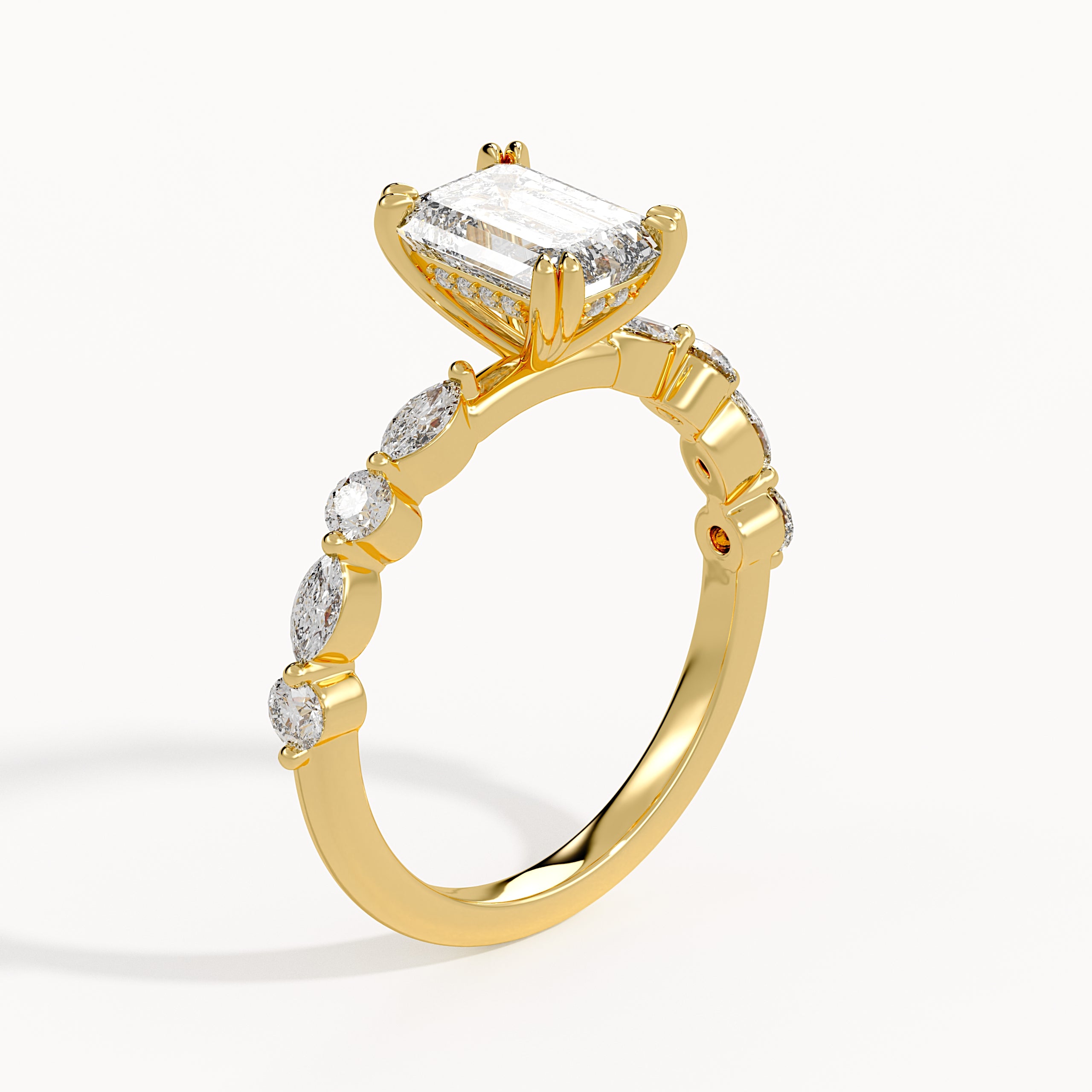 Jessica - Yellow Gold - jessica-YG-emerald-angle