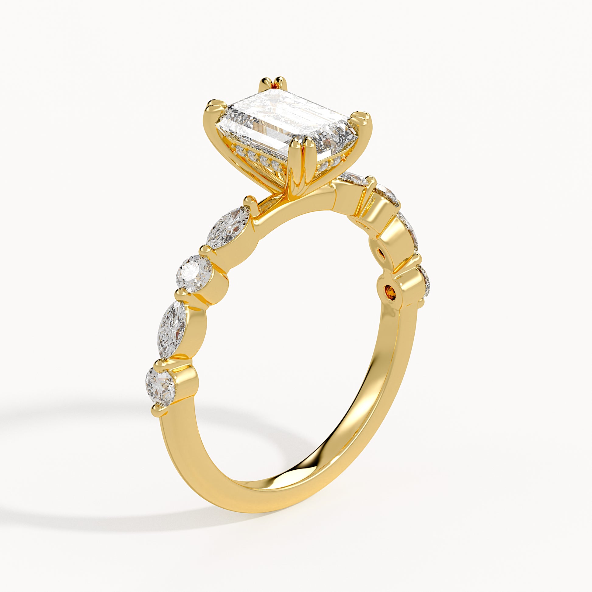 Jessica - Yellow Gold - jessica-YG-emerald-angle