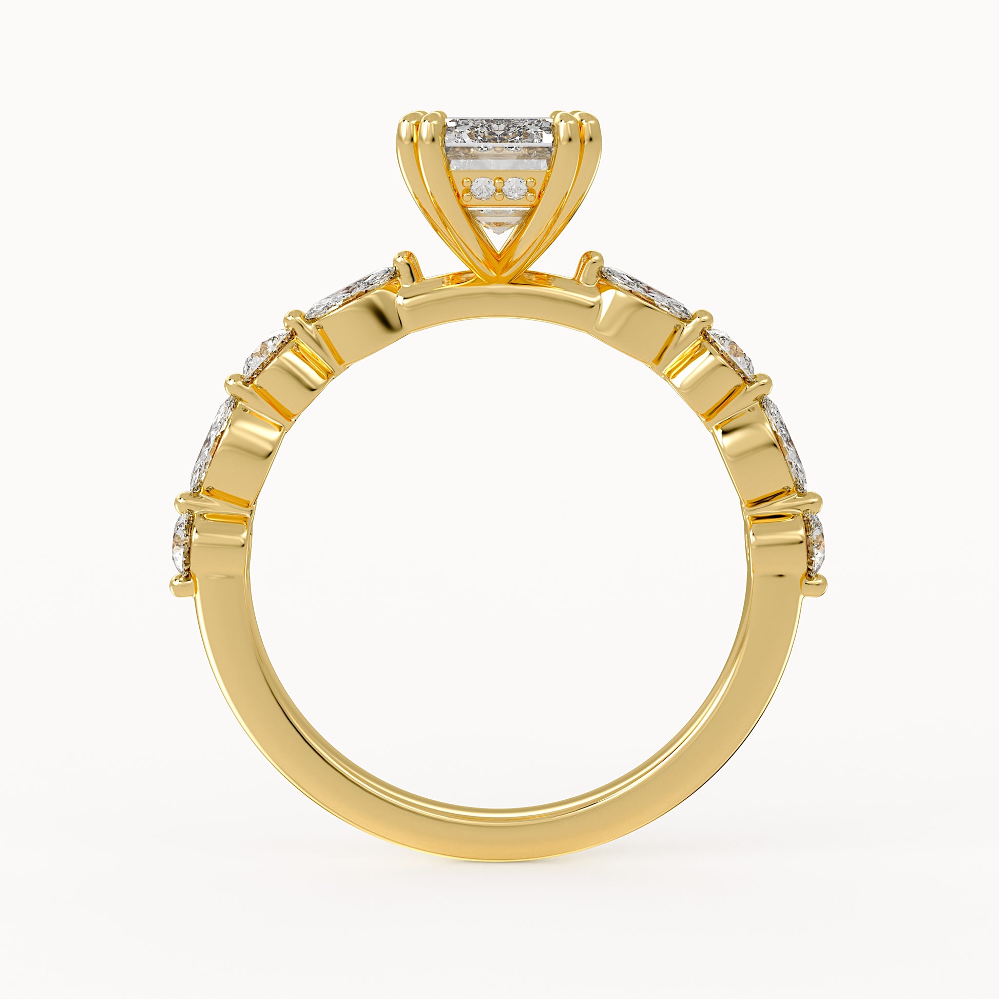 Jessica - Yellow Gold - jessica-YG-emerald-front