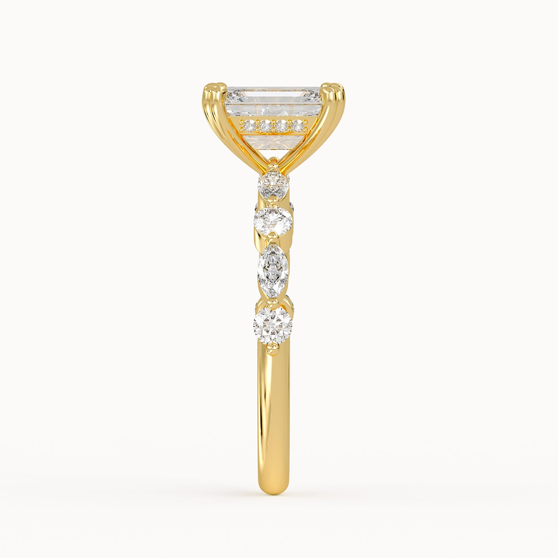 Jessica - Yellow Gold - jessica-YG-emerald-side