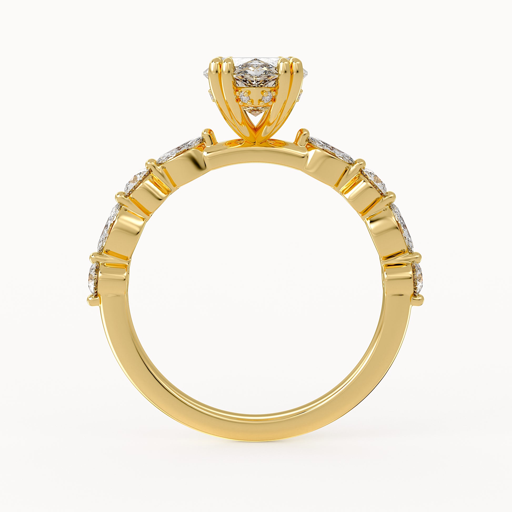 Jessica - Yellow Gold - jessica-YG-marquise-front