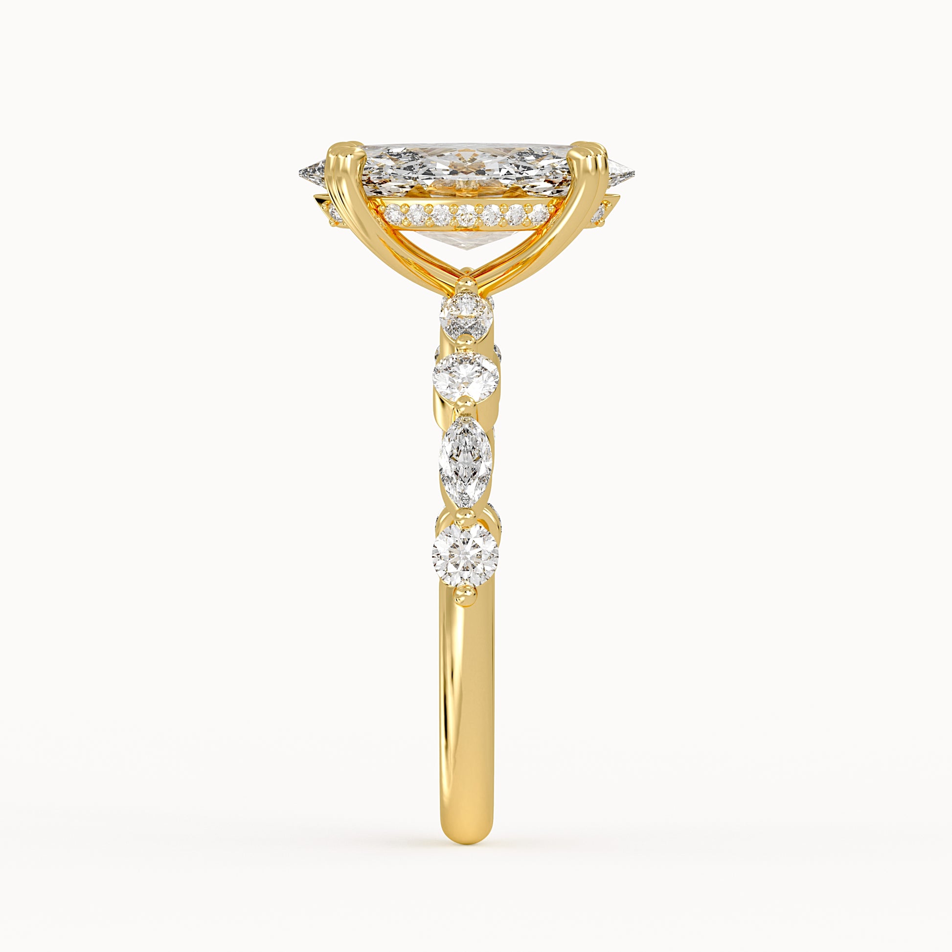 Jessica - Yellow Gold - jessica-YG-marquise-side