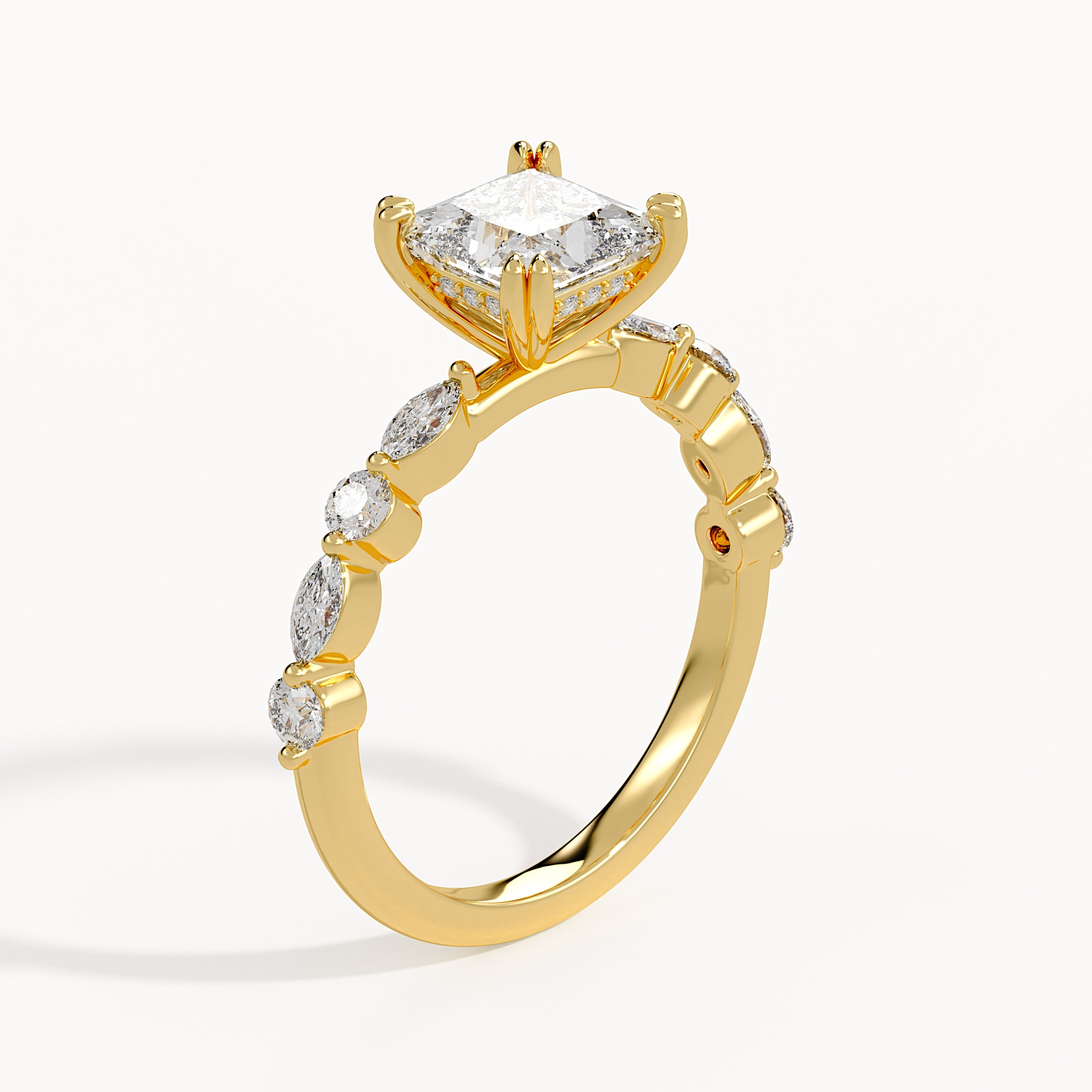 Jessica - Yellow Gold - jessica-YG-princess-angle