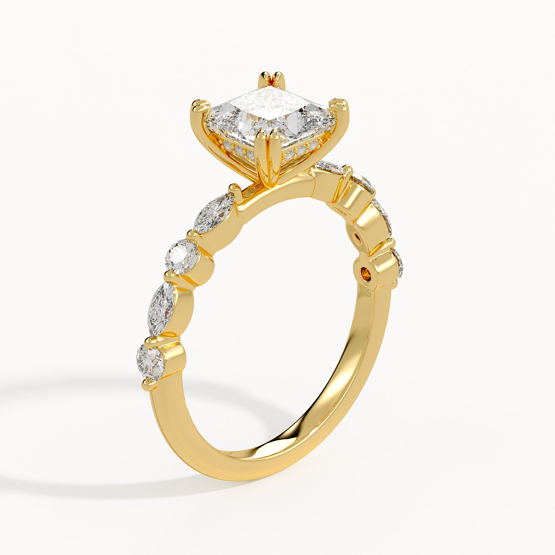 Jessica - Yellow Gold - jessica-YG-princess-angle