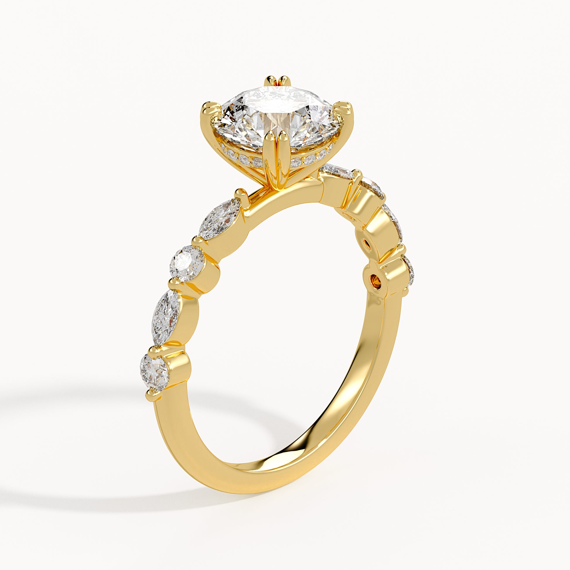 Jessica - Yellow Gold - jessica-YG-round-angle