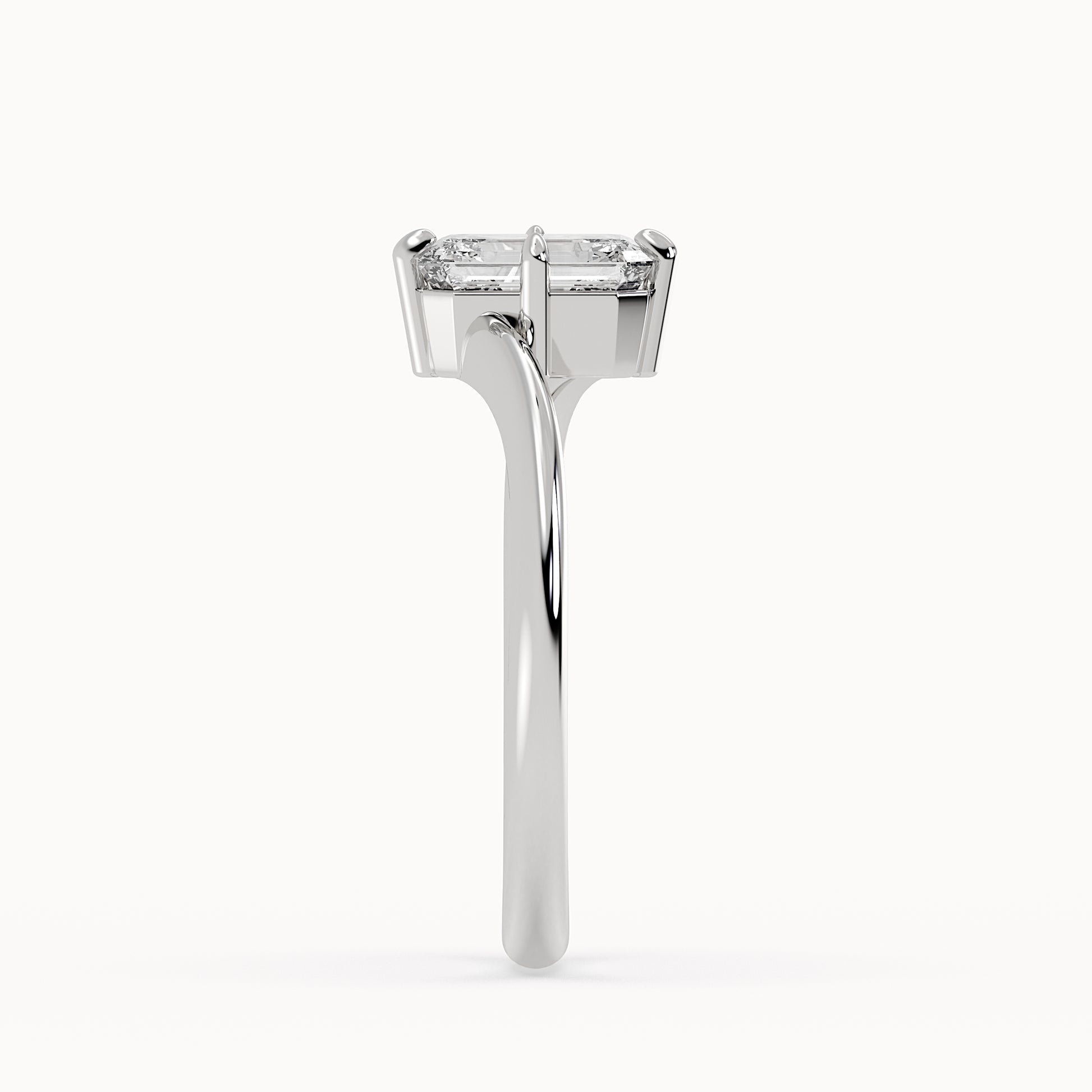 Lily - White Gold - lily-WG-emerald-side