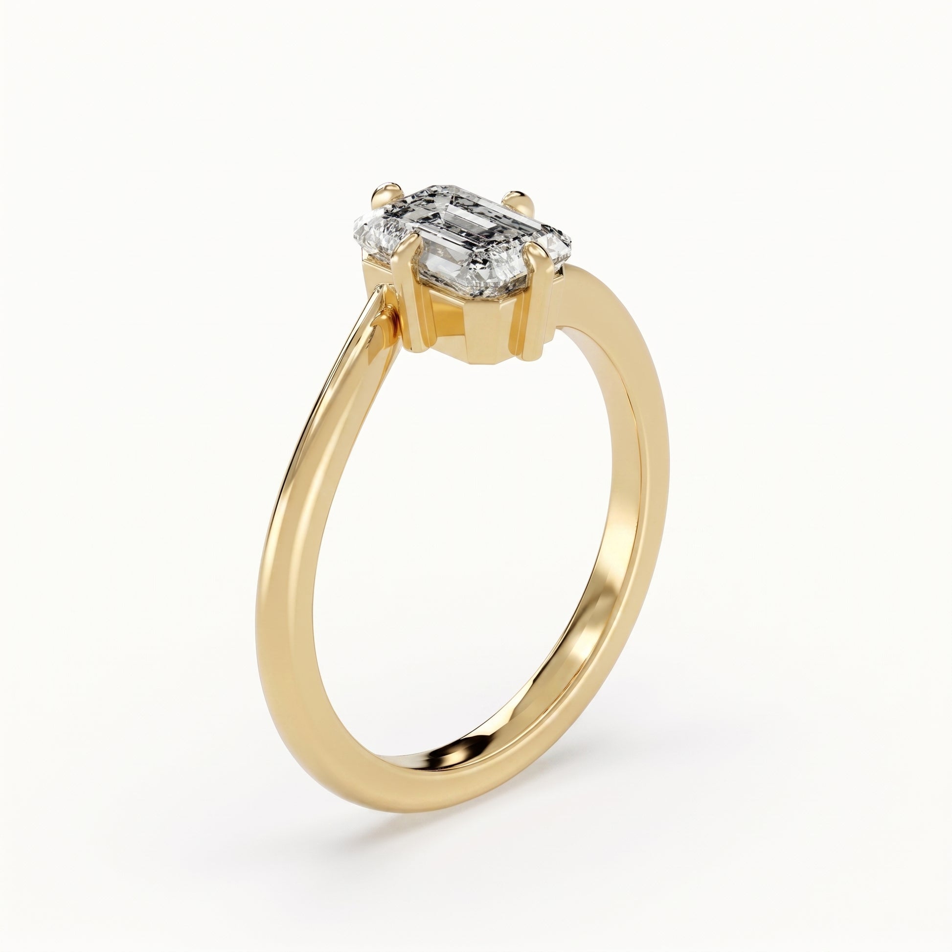 Lily - Yellow Gold - lily-YG-emerald-angle