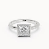 Lorelai - Classic Micropavé Hidden Halo Lab Grown Diamond Engagement Ring - Princess