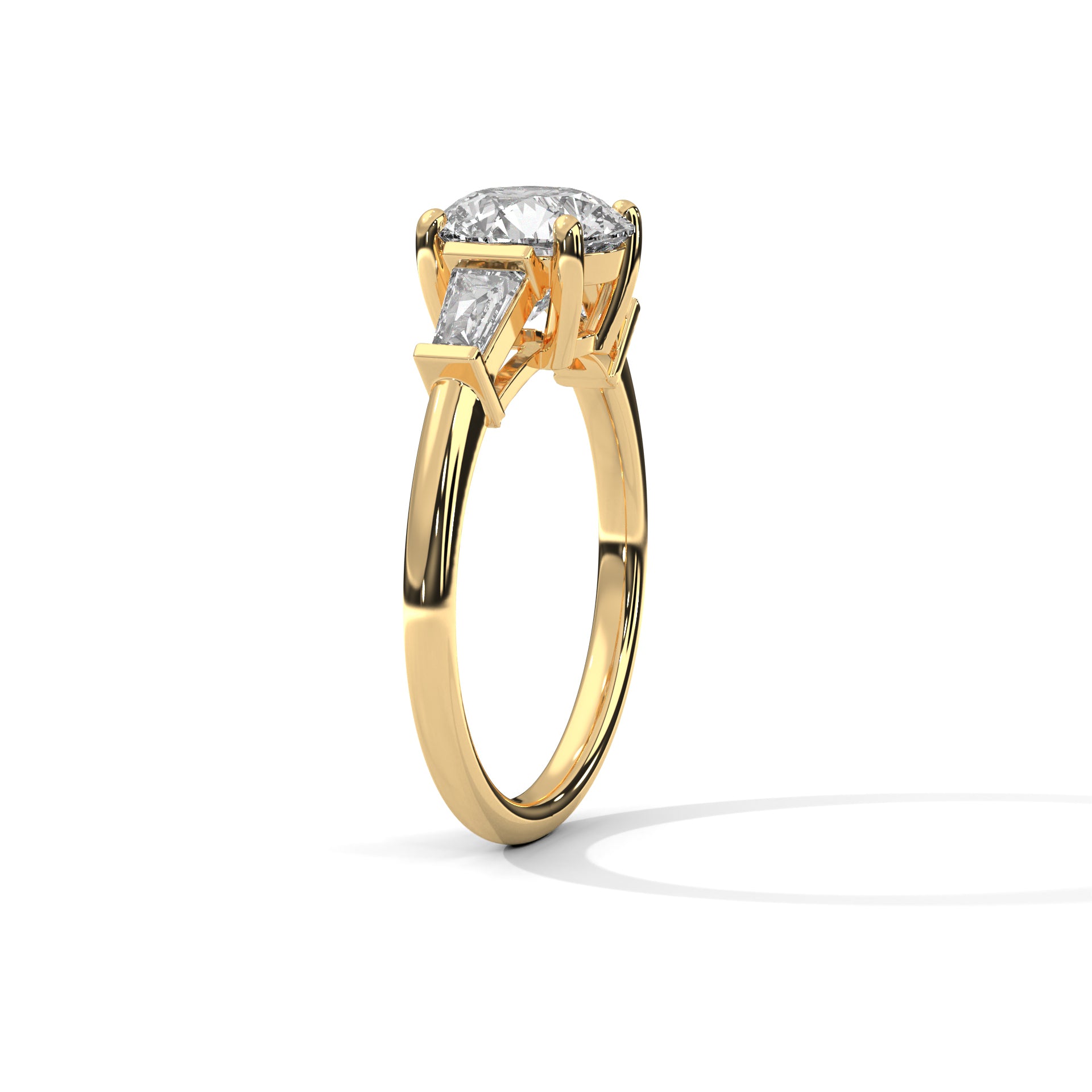 Mia - Yellow Gold - round-side