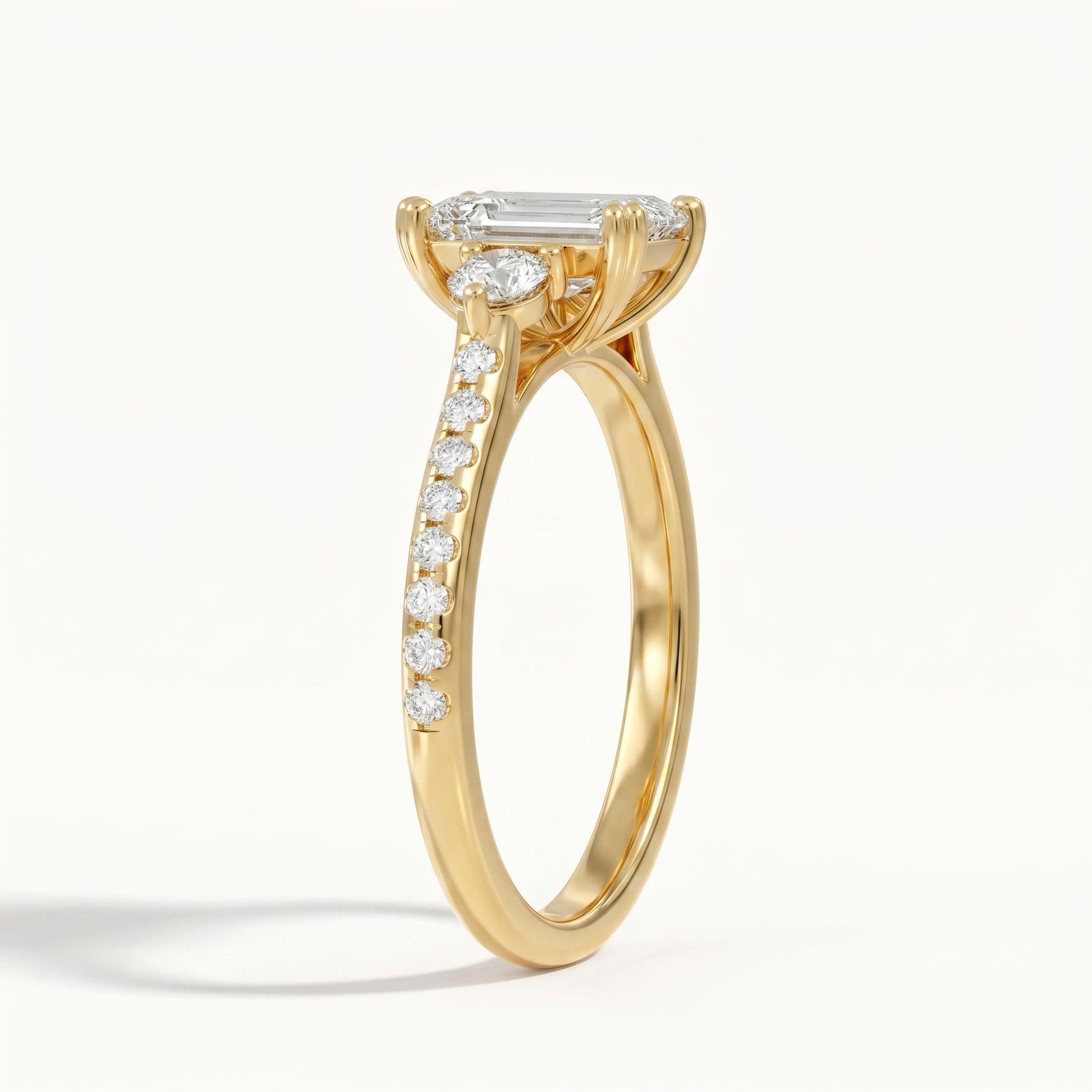 Monica - Yellow Gold - monica-YG-emerald-side