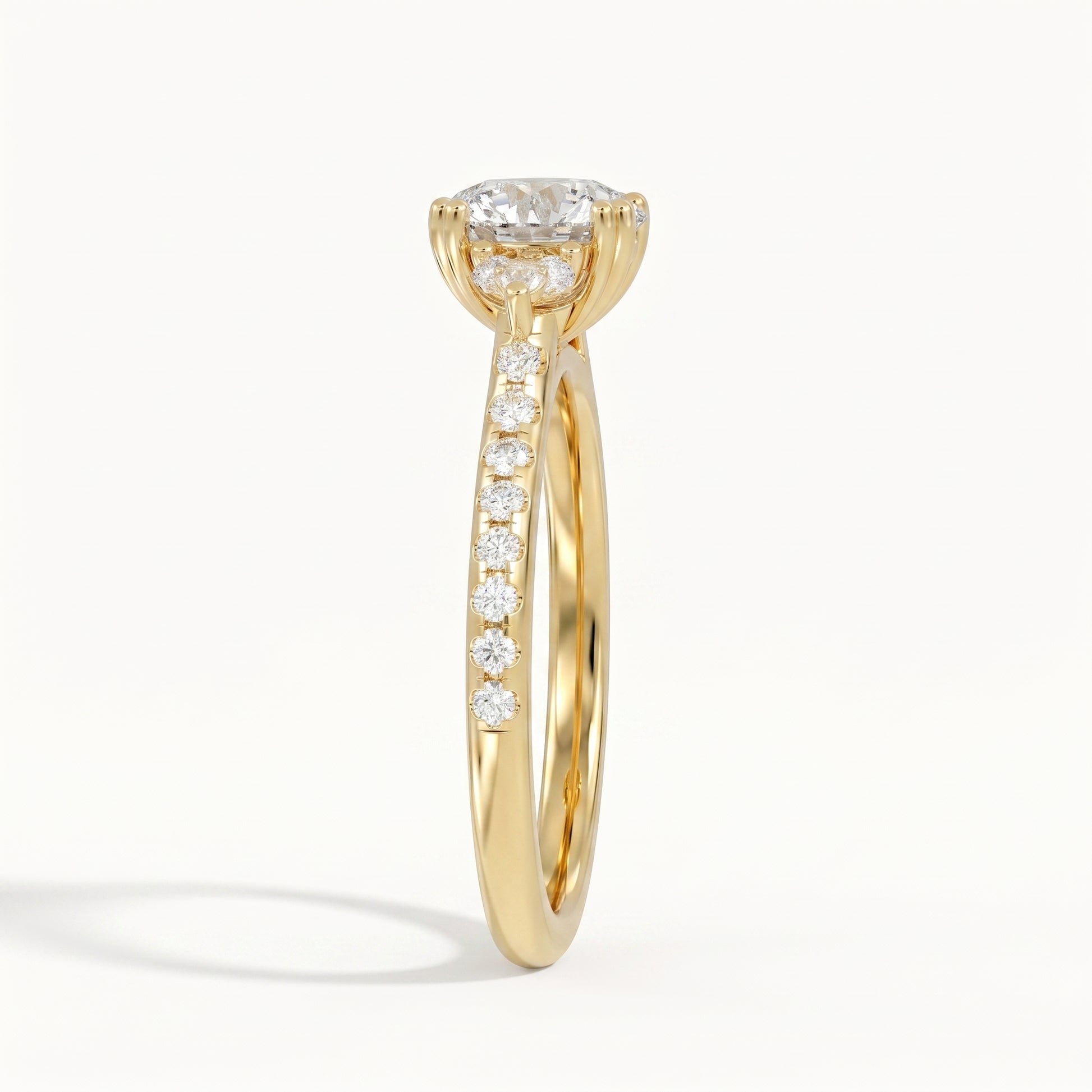Monica - Yellow Gold - monica-YG-round-side