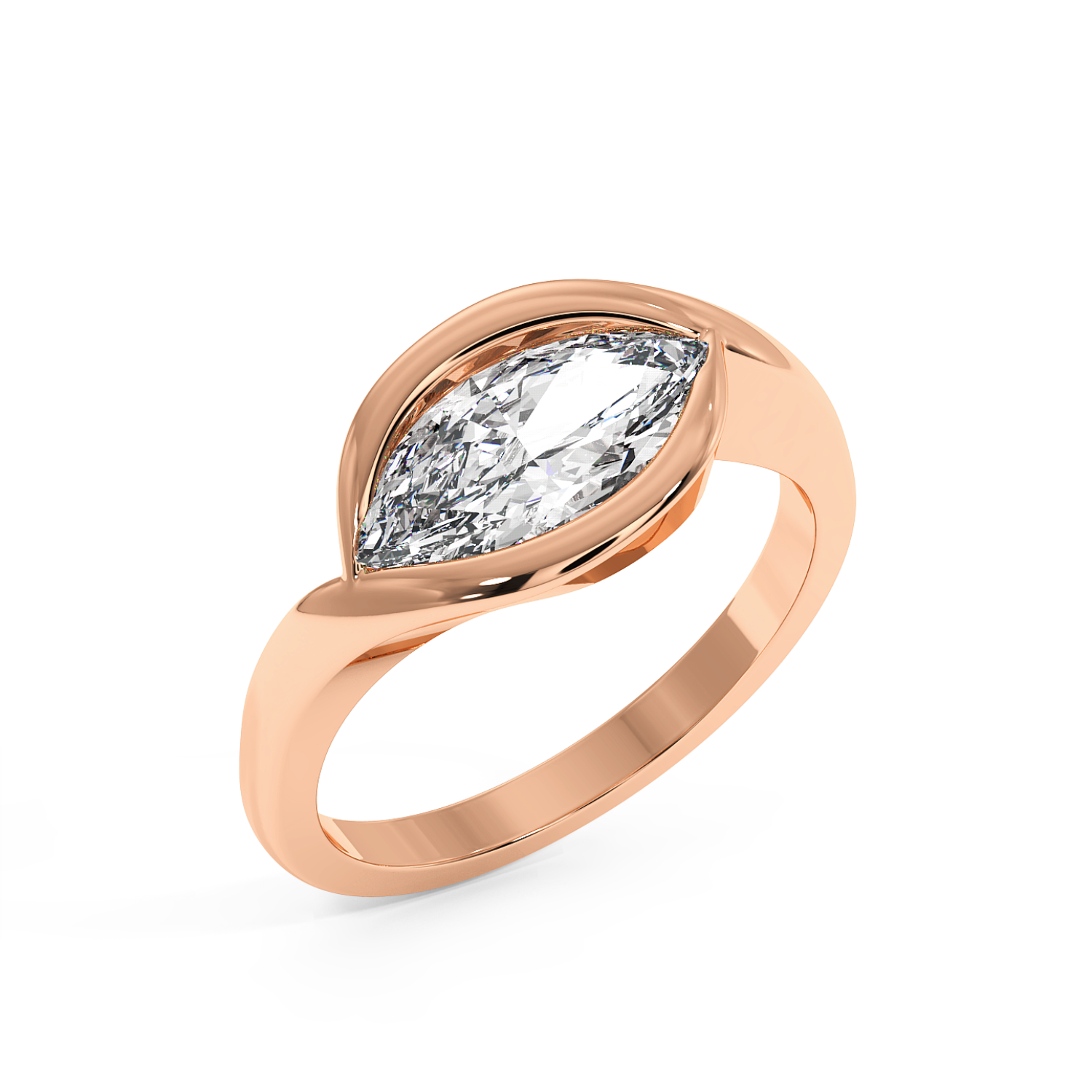 Noor - Rose Gold - noor-RG-marquise-angle