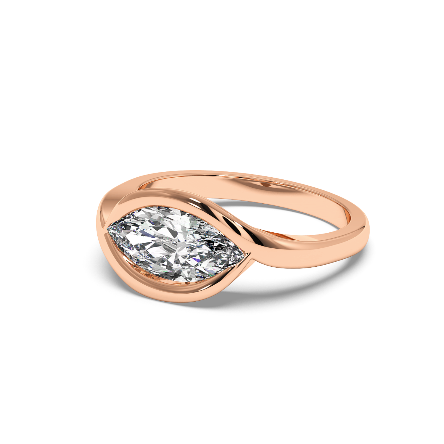 Noor - Rose Gold - noor-RG-marquise-side