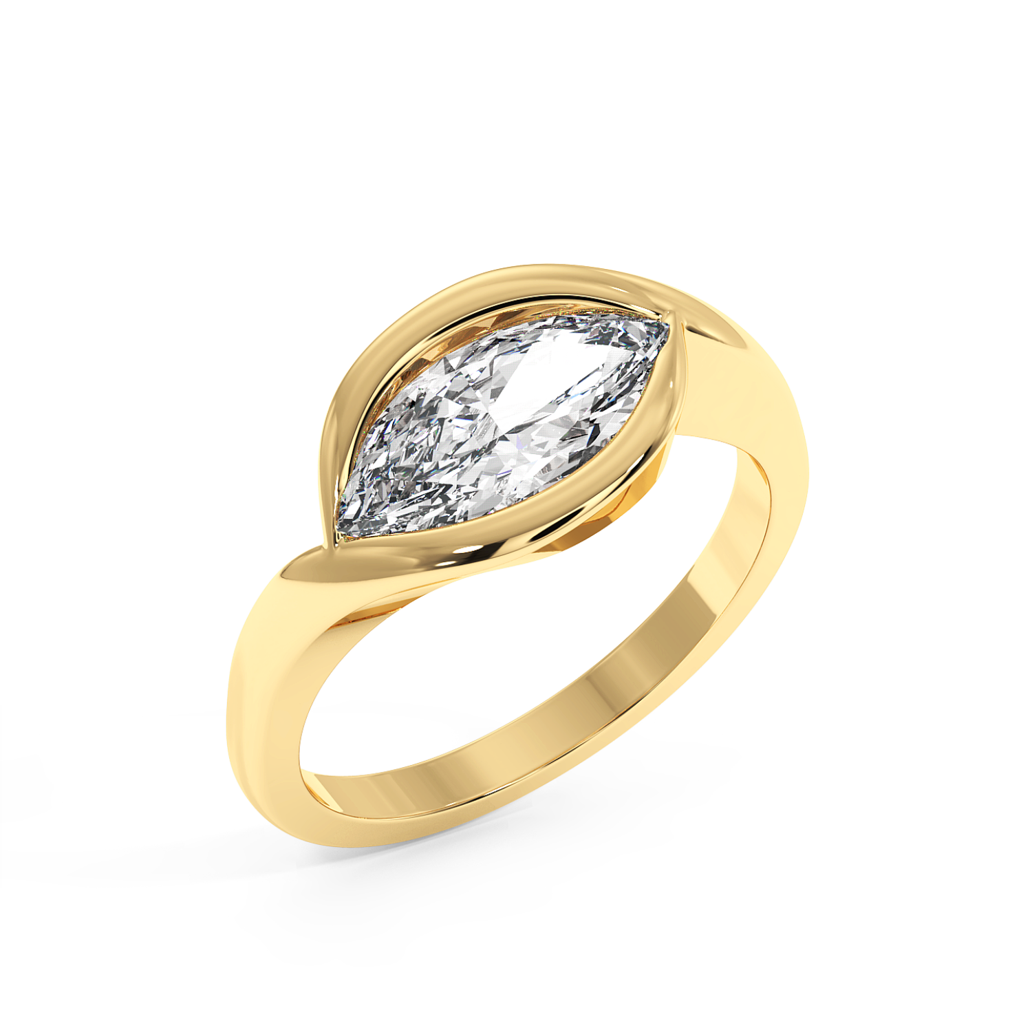 Noor - Yellow Gold - noor-YG-marquise-angle