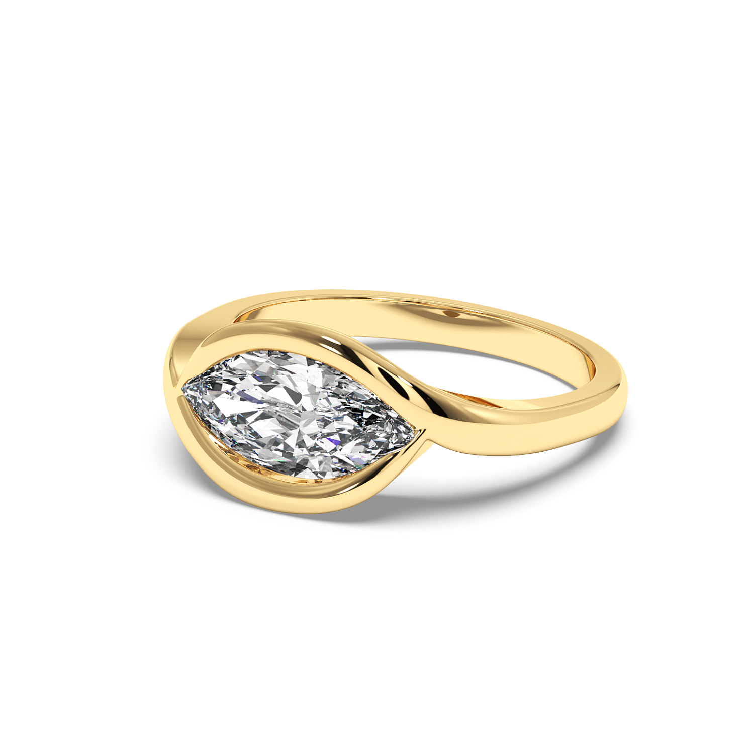 Noor - Yellow Gold - noor-YG-marquise-side