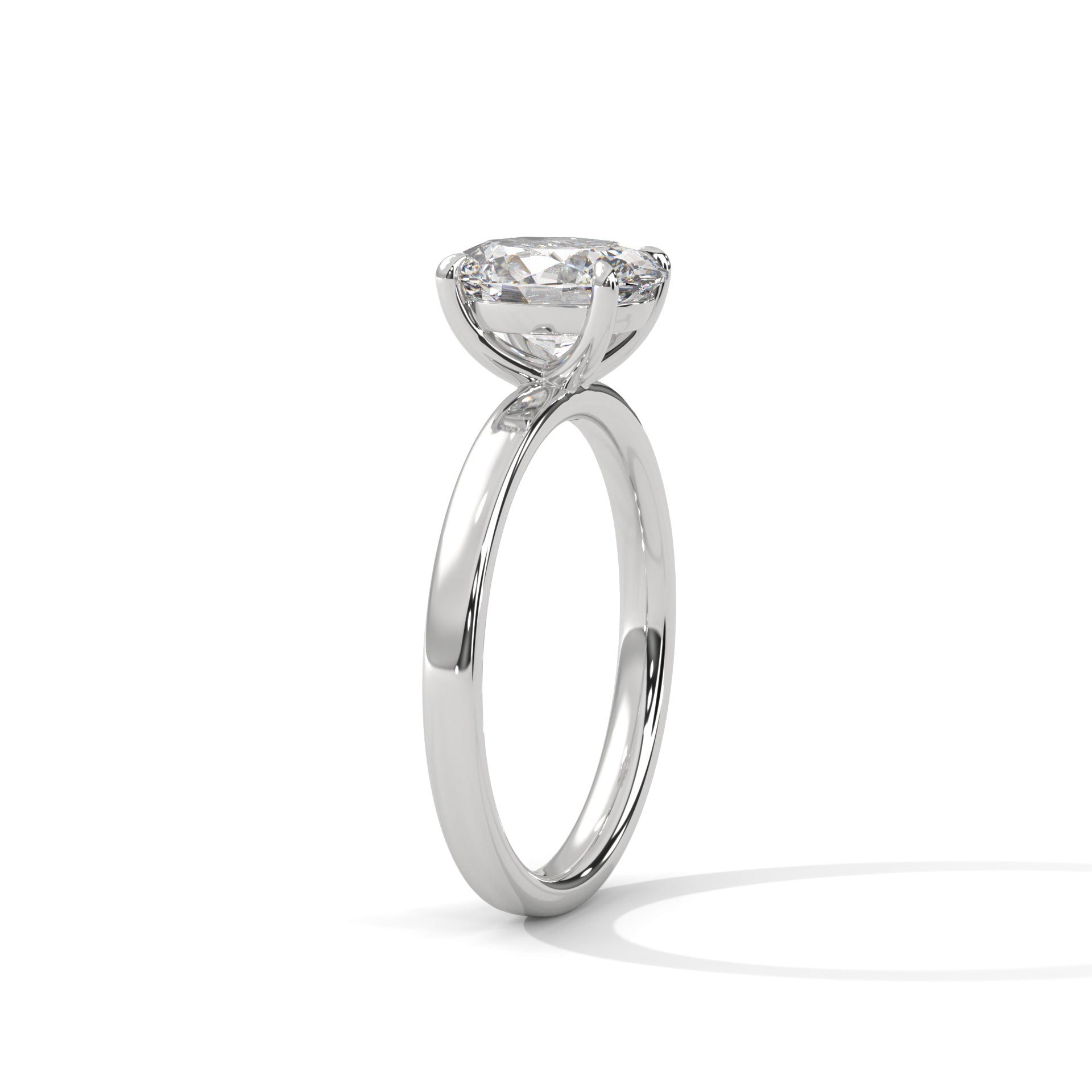 Opal - White Gold - oval-side