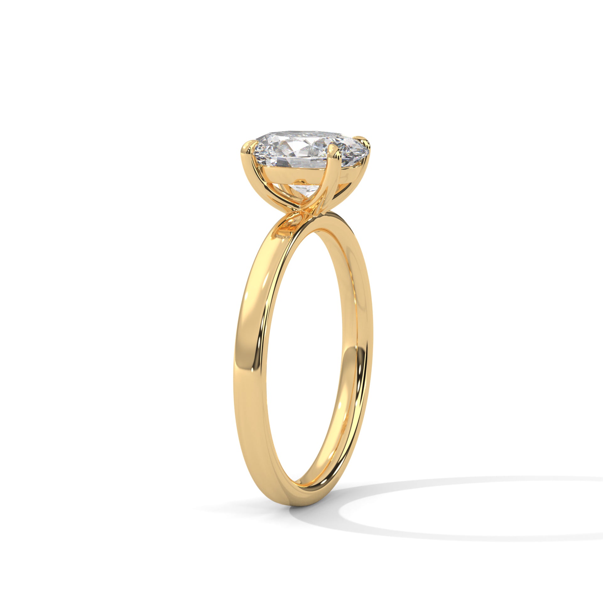 Opal - Yellow Gold - oval-side