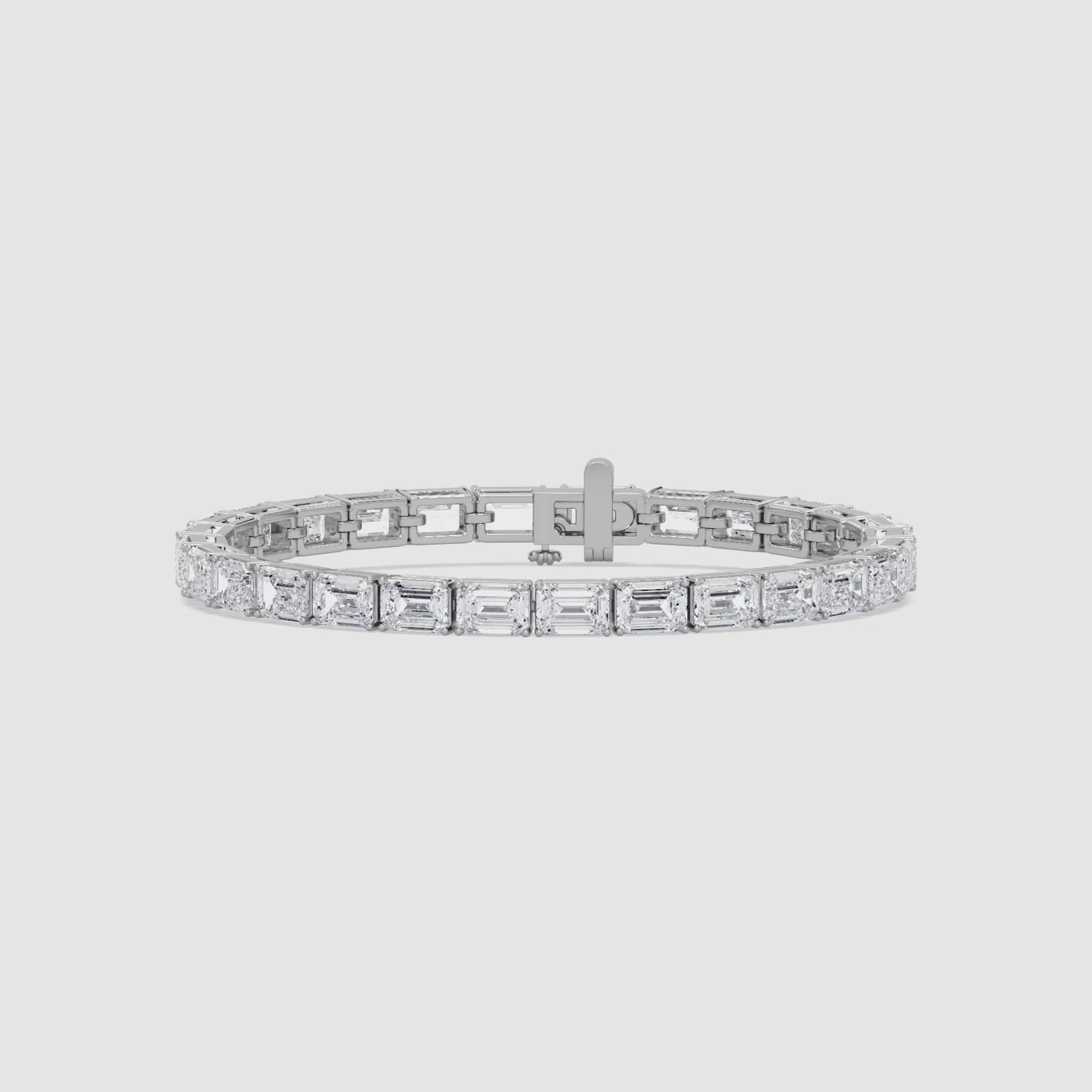 Delphine - Emerald Lab-Grown Diamond Tennis Bracelet in Gold