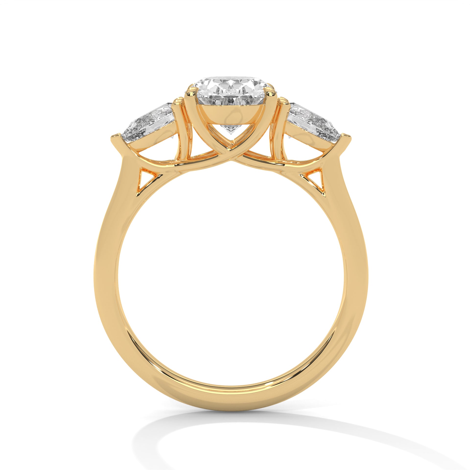 Rae - Yellow Gold - oval-front
