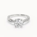 Riley - Delicate Micropavé Lab Grown Diamond Engagement Ring - Round