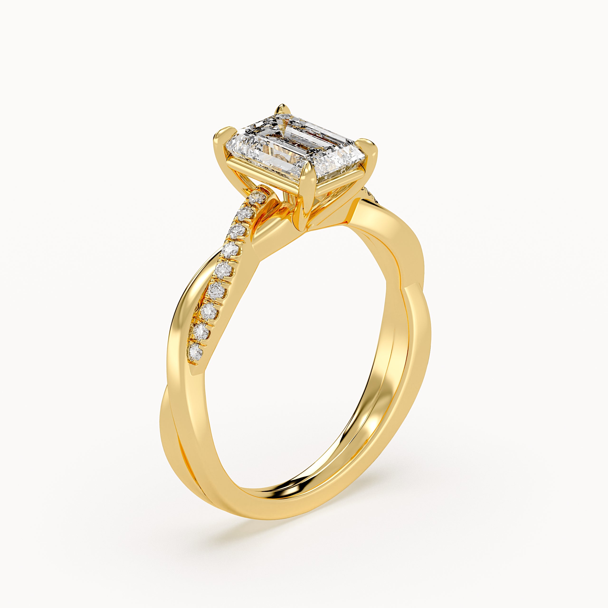 Riley - Yellow Gold - riley-YG-emerald-angle