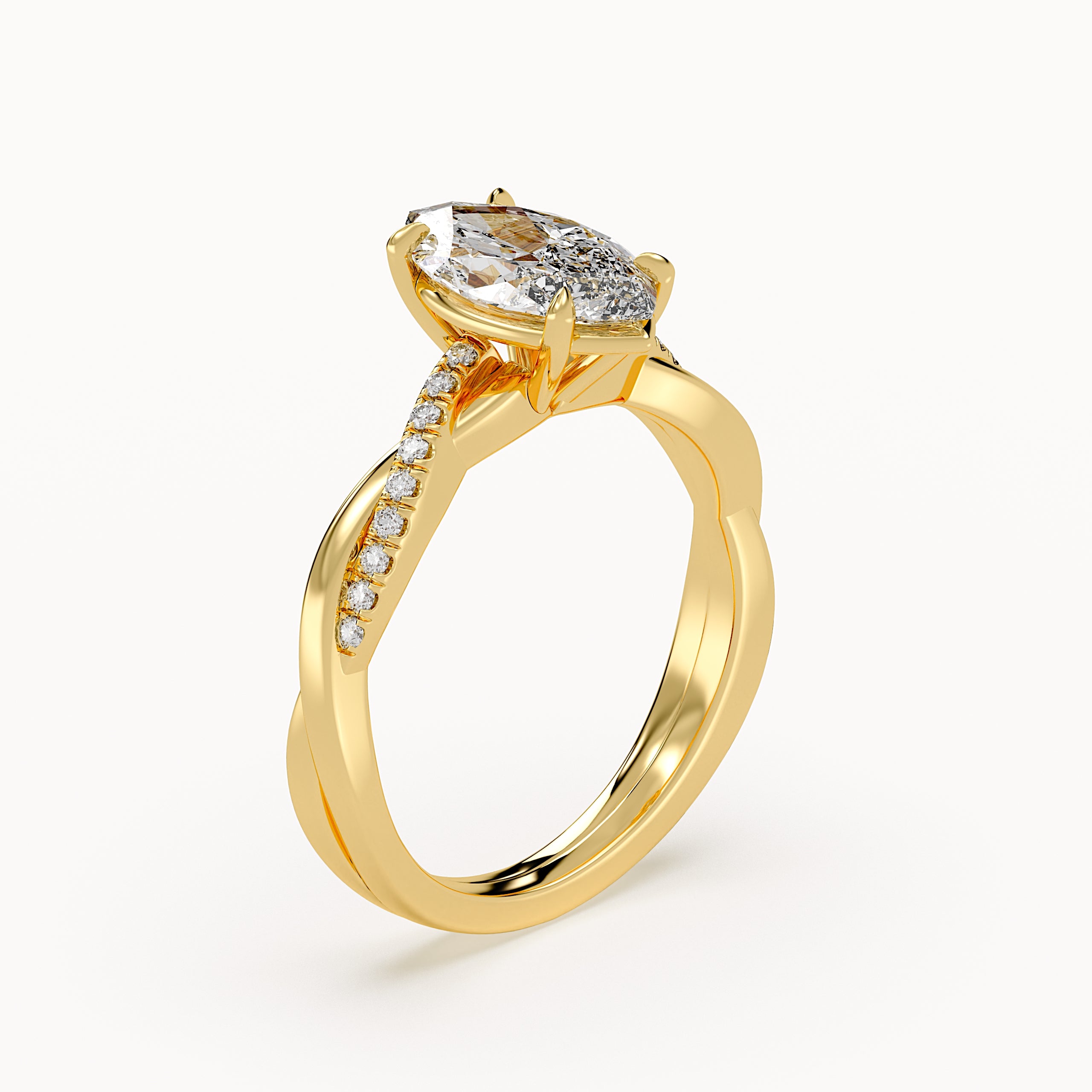 Riley - Yellow Gold - riley-YG-marquise-angle
