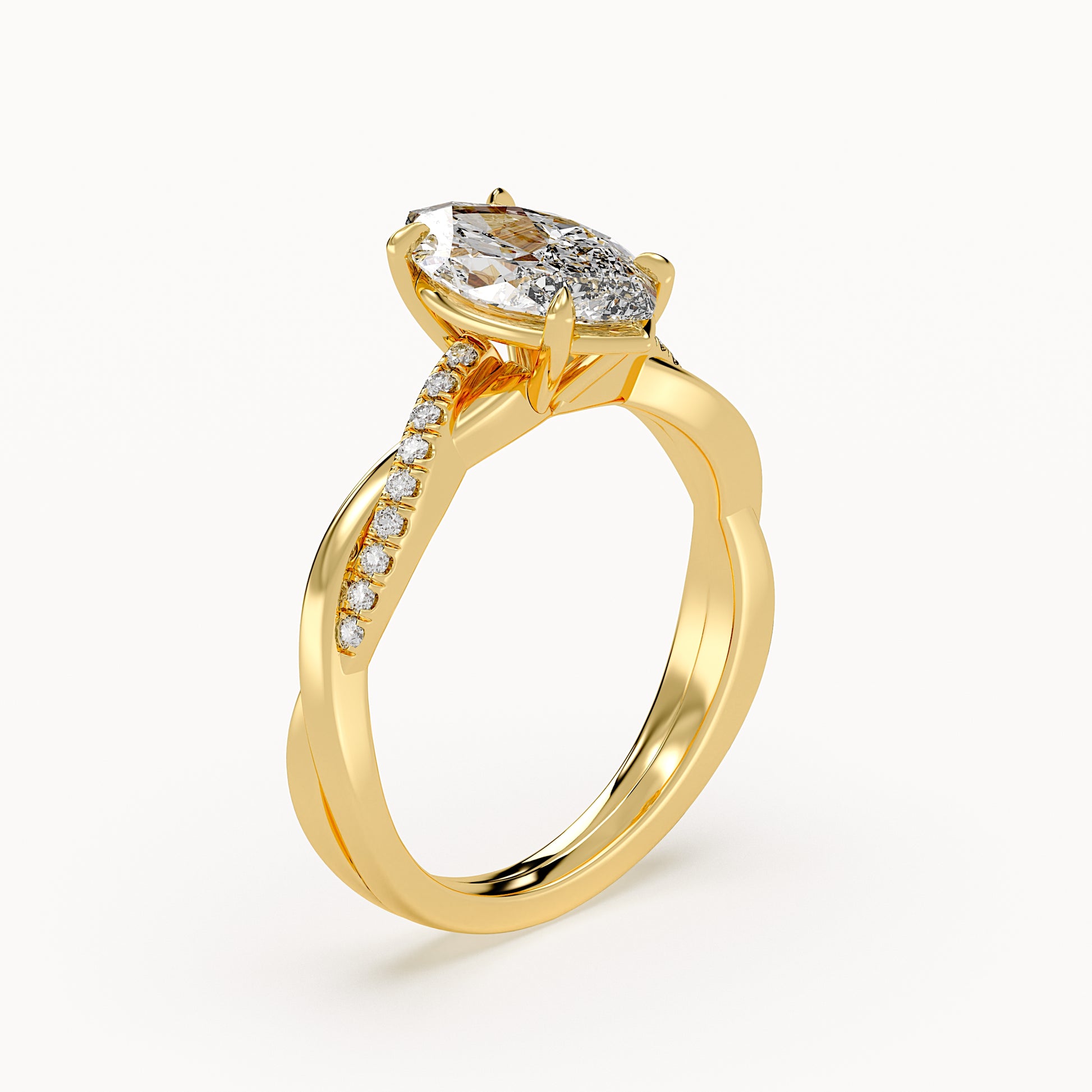 Riley - Yellow Gold - riley-YG-marquise-angle