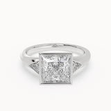 Scarlet - Classic Three-Stone Lab Grown Diamond Engagement Ring - Princess