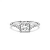 Seerat - Classic Three-Stone Lab Grown Diamond Engagement Ring - Princess