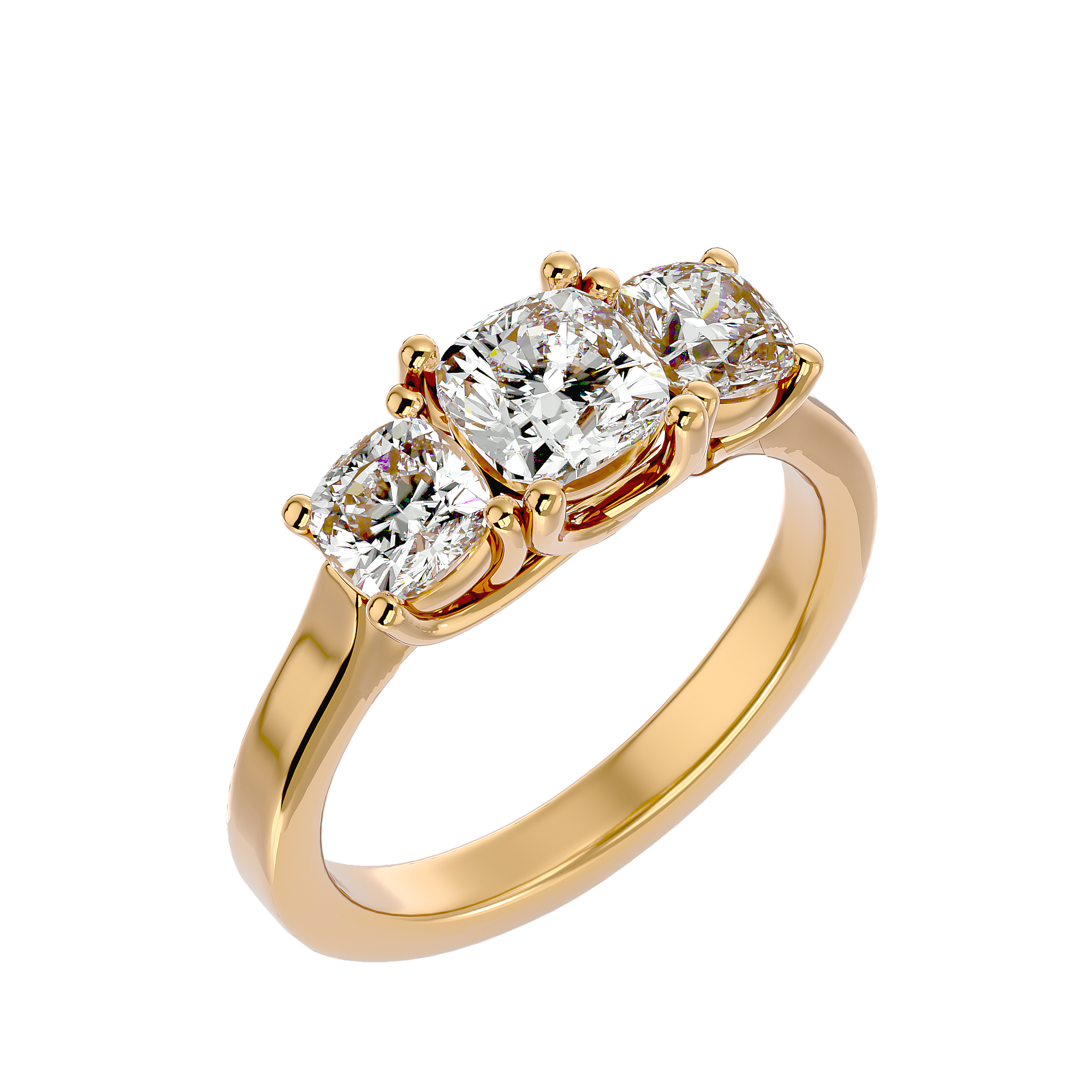 Tara - Yellow Gold - tara-YG-cushion-angle