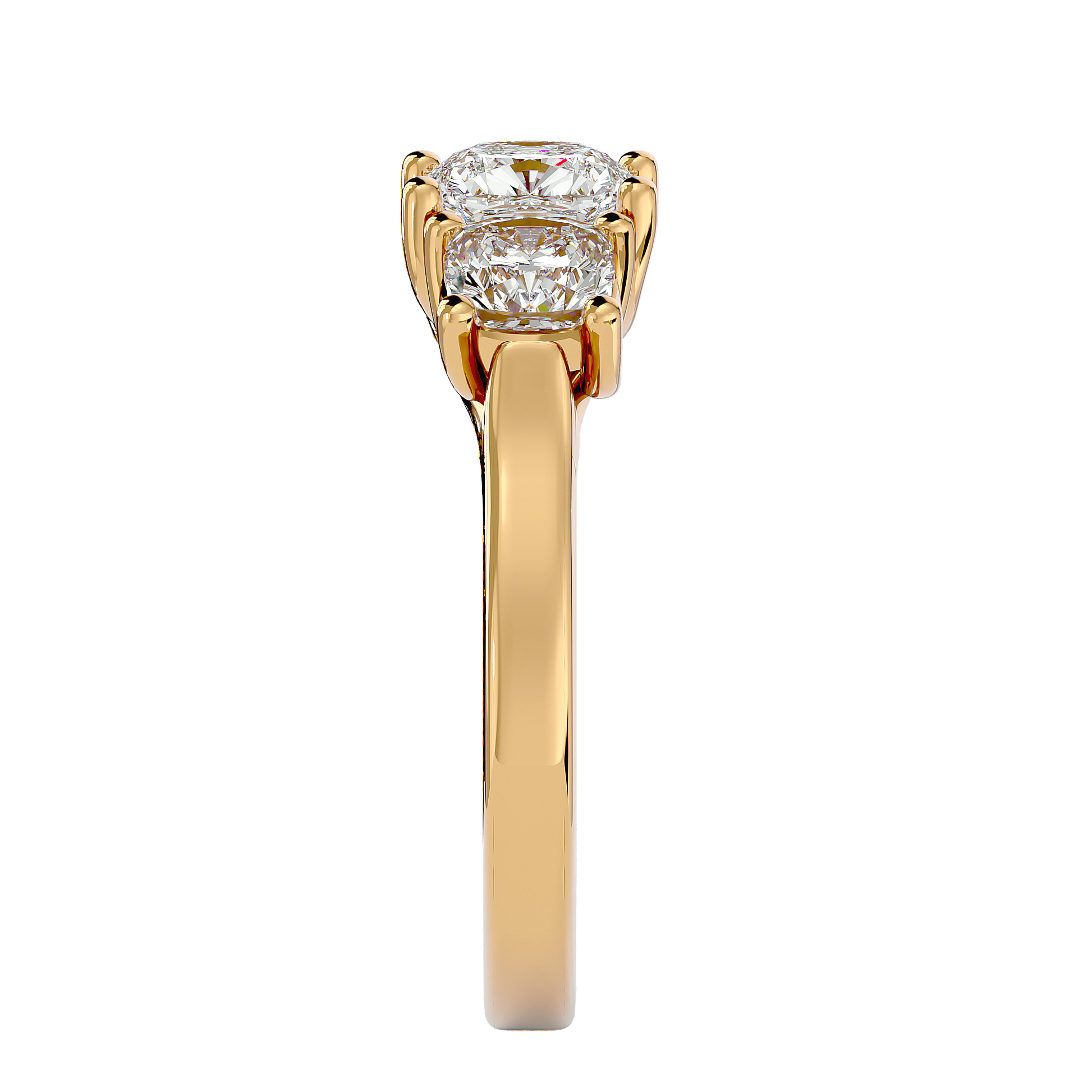 Tara - Yellow Gold - tara-YG-cushion-side
