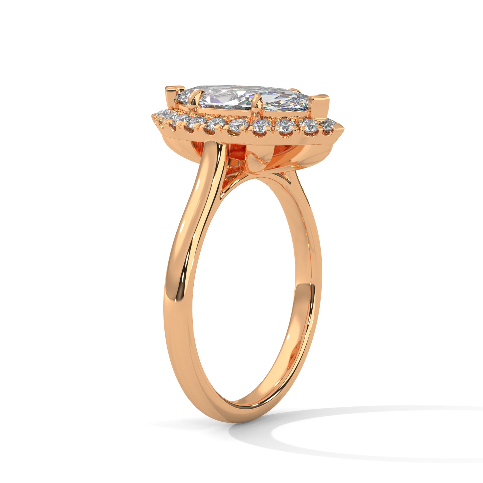 Thea - Rose Gold - marquise-angle