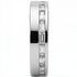 White gold ring with diamond accents on a white background