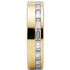 Gold band with diamond accents in a channel with white background