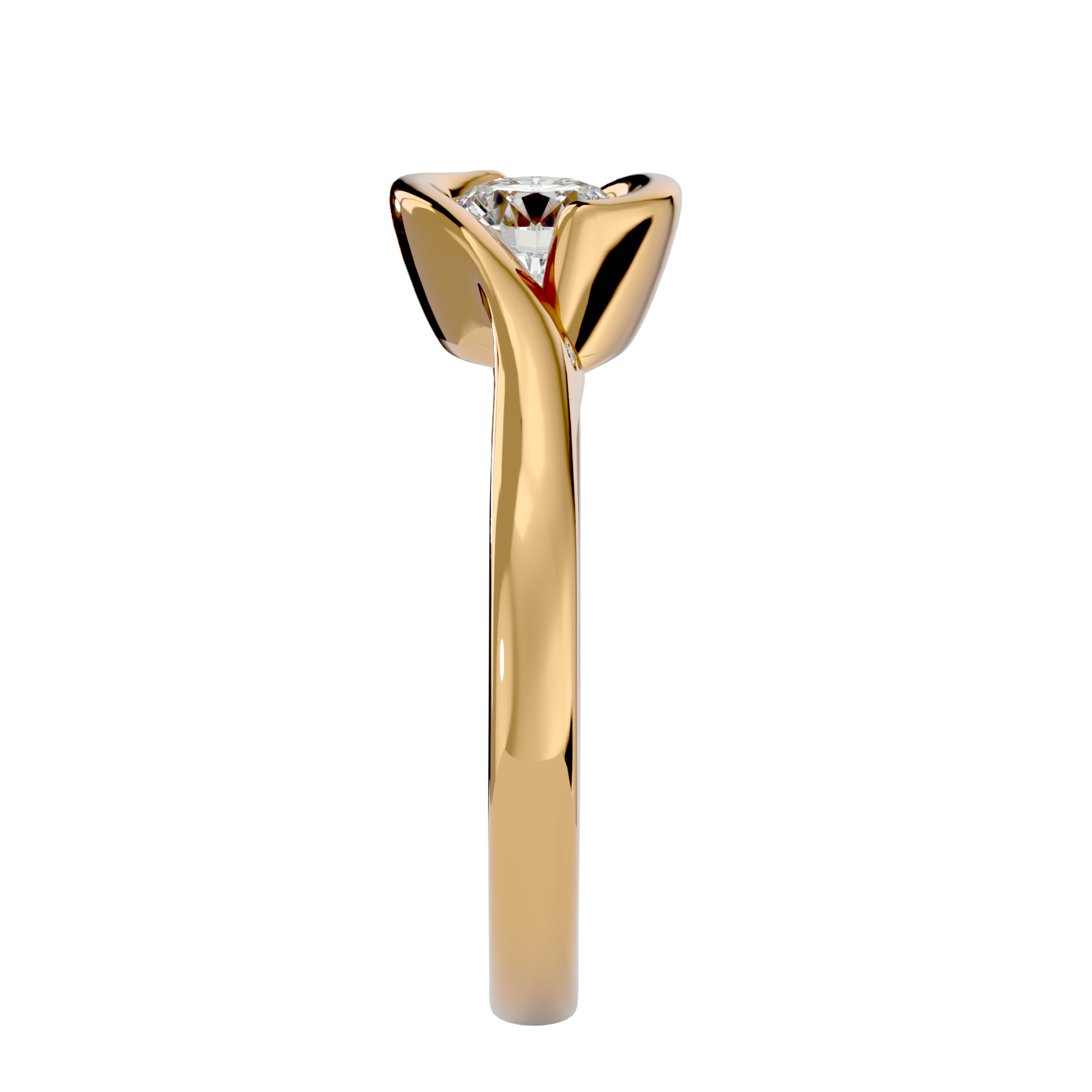 Willow - Yellow Gold - round-side