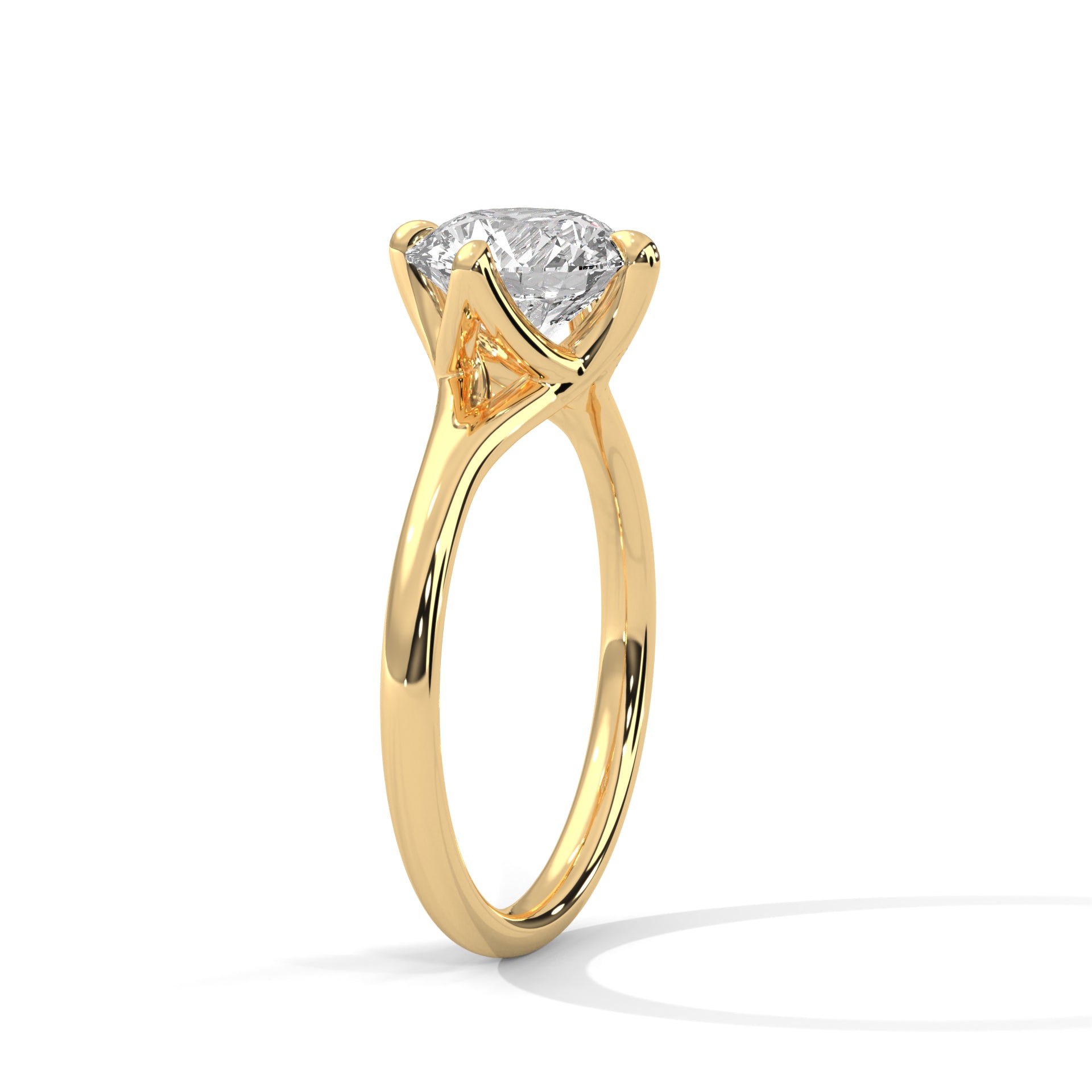Wren - Yellow Gold - round-side