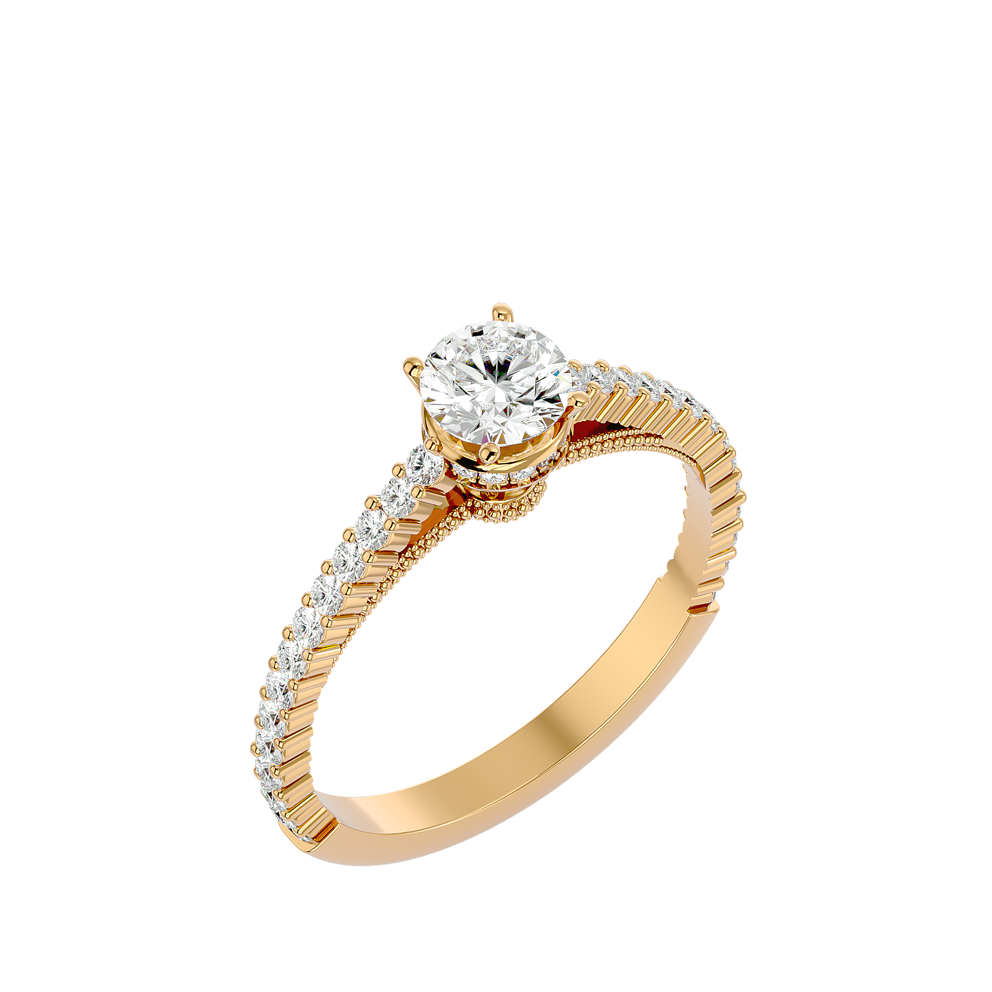 Zara - Yellow Gold - zara-YG-round-angle