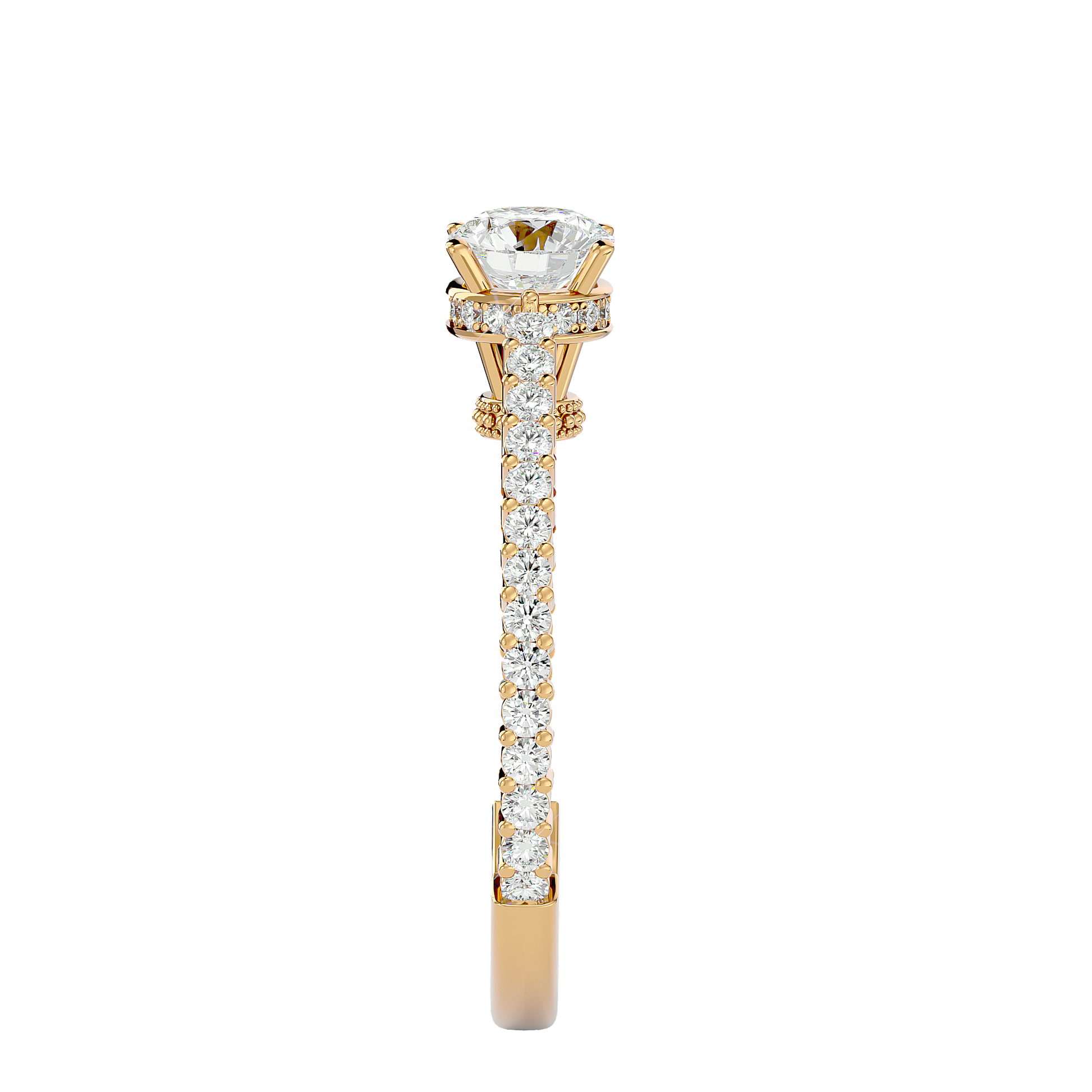 Zara - Yellow Gold - zara-YG-round-side